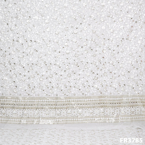 Dyeable Chikankari Georgette Fabric-FR3785