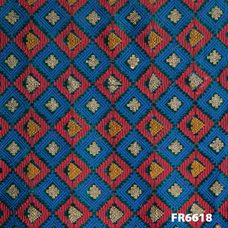 Embroidered Velvet Fabric-FR6618