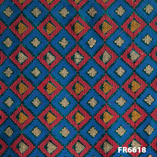 Embroidered Velvet Fabric-FR6618