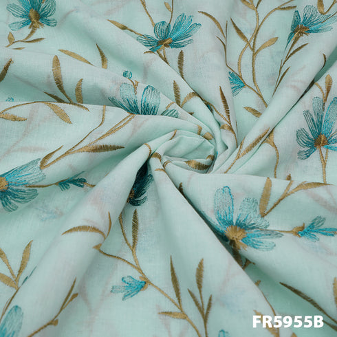 Embroidered Cotton Fabric-FR5955