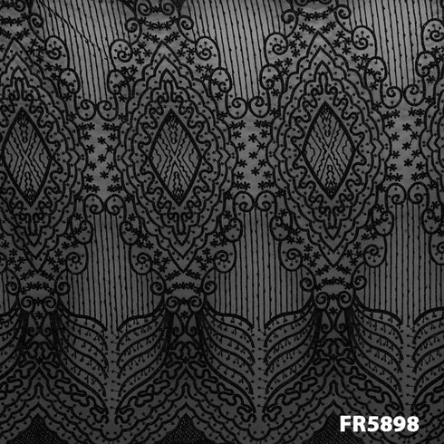 Heavy Embroidered Imported Net fabric - FR5898