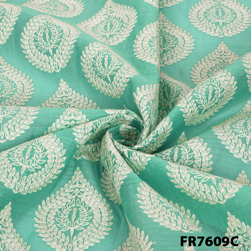 Embroidered Chanderi Fabric-FR7609