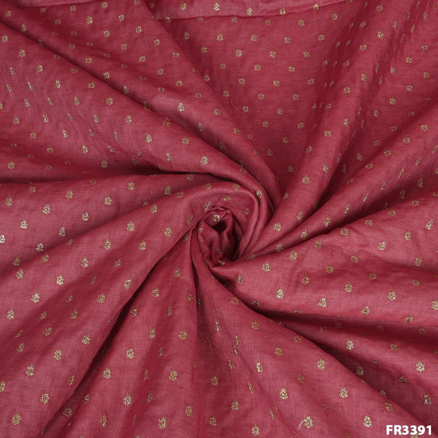Embroidered Zari Pure Tussar Silk Fabric-FR3391