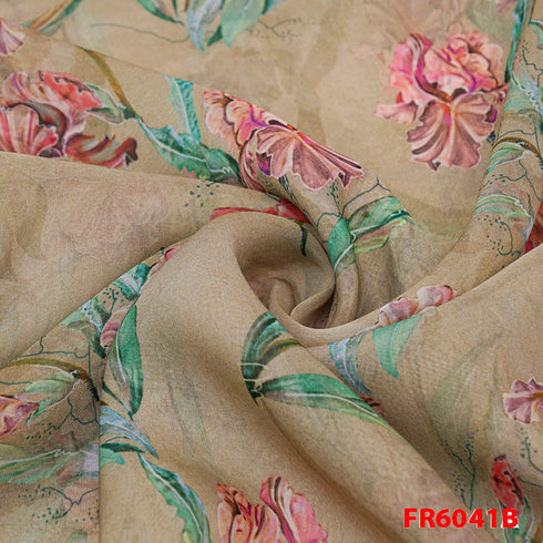 Printed Silk Organza Fabric-FR6041