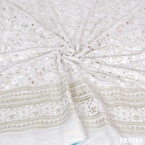 Dyeable Chikankari Georgette Fabric-FR3785