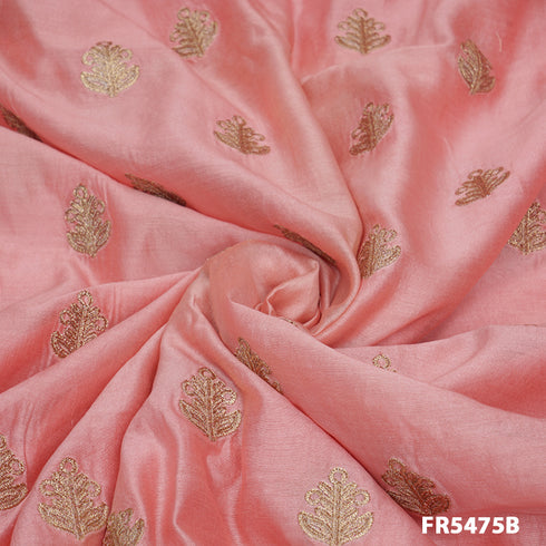 Embroidered Pure Silk Chanderi Fabric-FR5475