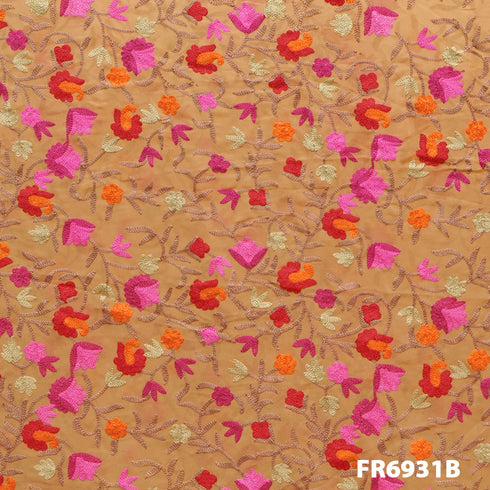 Embroidered Georgette Fabric-FR6931