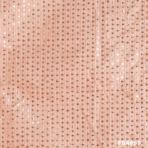 Embroidered Faux Mirror Dupion Silk fabric FR4967