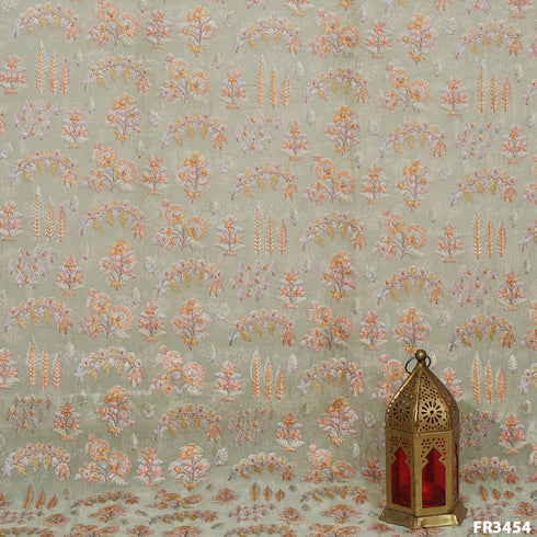 Embroidered Pure Organza Fabric-FR3454