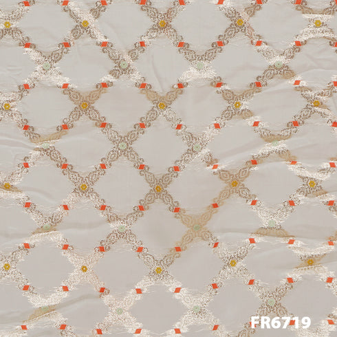 Dyeable Zari Organza Fabric-FR6719