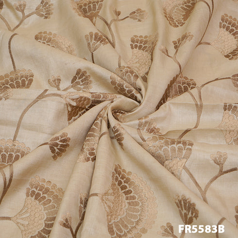 Embroidered Pure Silk Fabric-5583