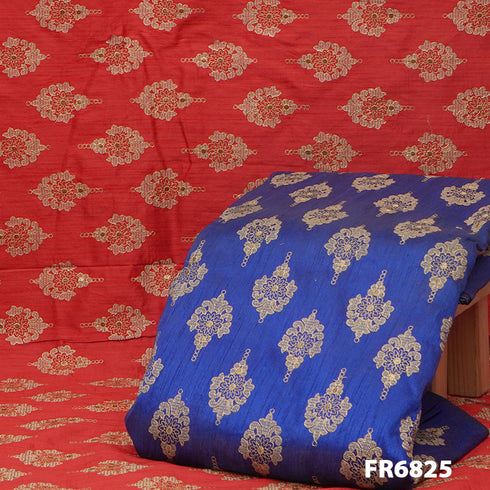 Embroidered Dupion Silk Fabric-Fr6825