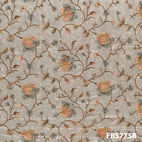 Embroidered Sequins Georgette Fabric-Fr5775