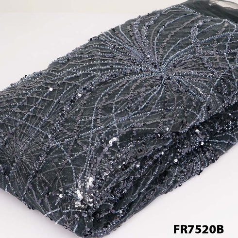 Imported Sequins Cut Dana Work Net Fabric-FR7520