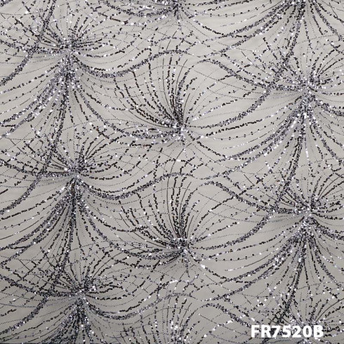 Imported Sequins Cut Dana Work Net Fabric-FR7520