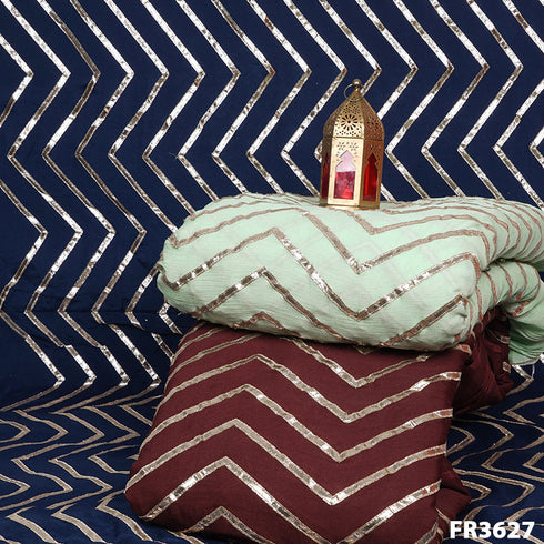 Gota Patti Chinon Chiffon Fabric-FR3627