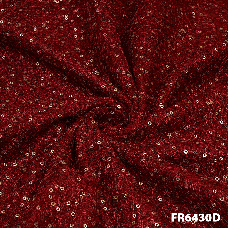 Embroidered Sequins Net Fabric-FR6430
