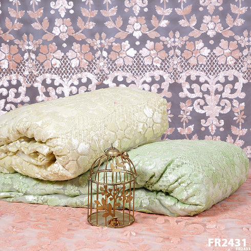 Embroidered Sequins Net Fabric - FR2431