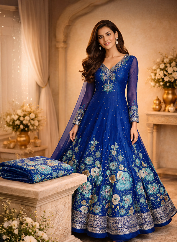 Embroidered Organza - Fabricroot