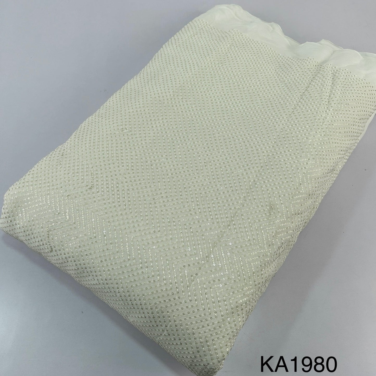 Dyeable Sequins Georgette Fabric-KA1980