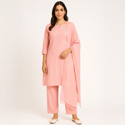 Thread Sequins Work Cambric Cotton Fabric-F3628