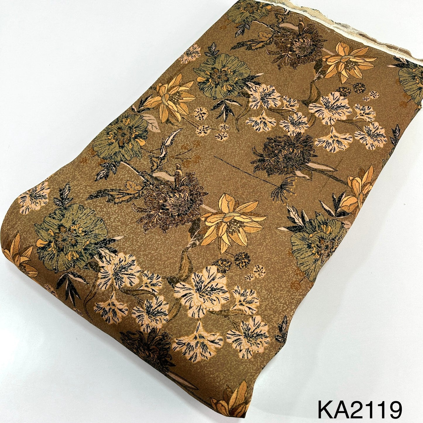 Printed Banarasi brocade Fabric-KA2119