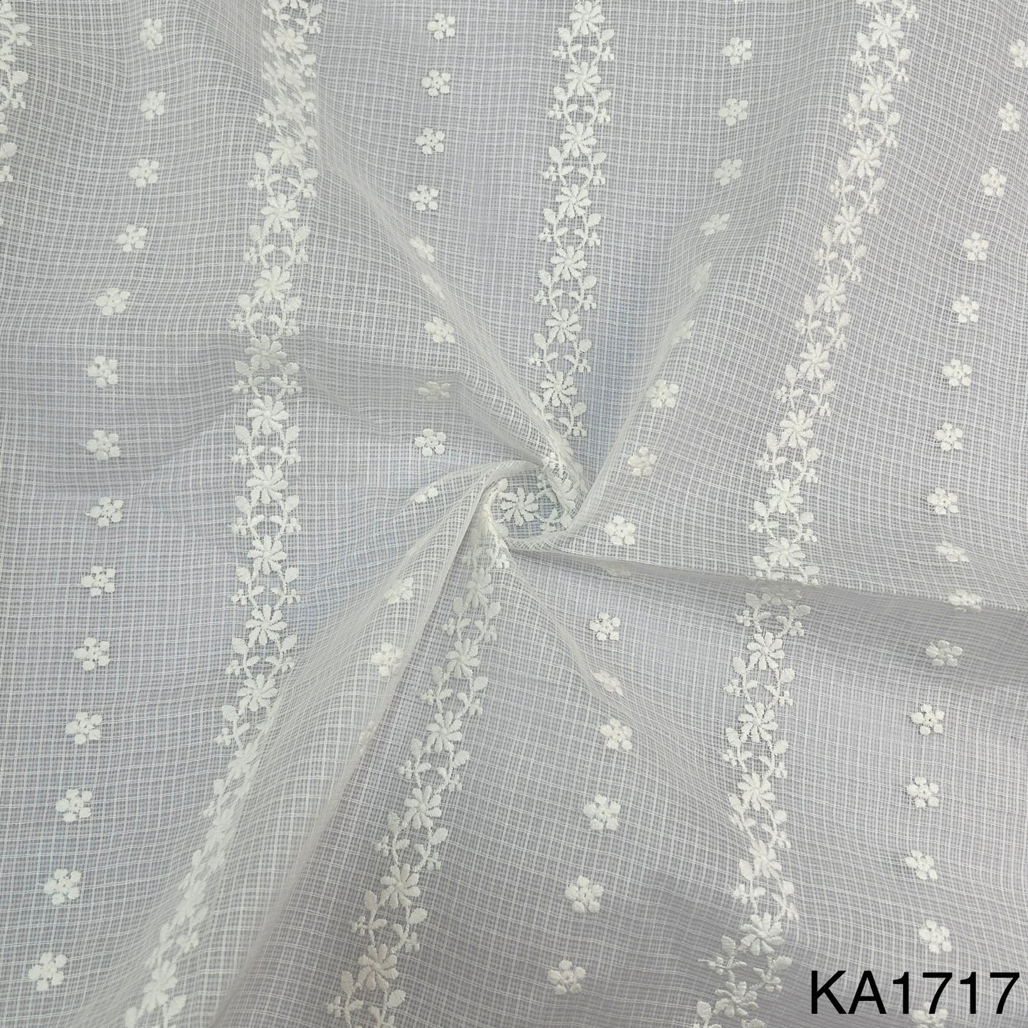 Embroidered Kota Cotton Fabric-KA1717
