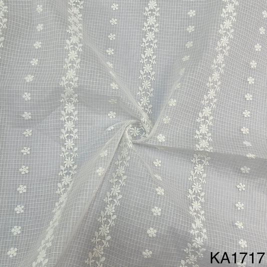 Embroidered Kota Cotton Fabric-KA1717