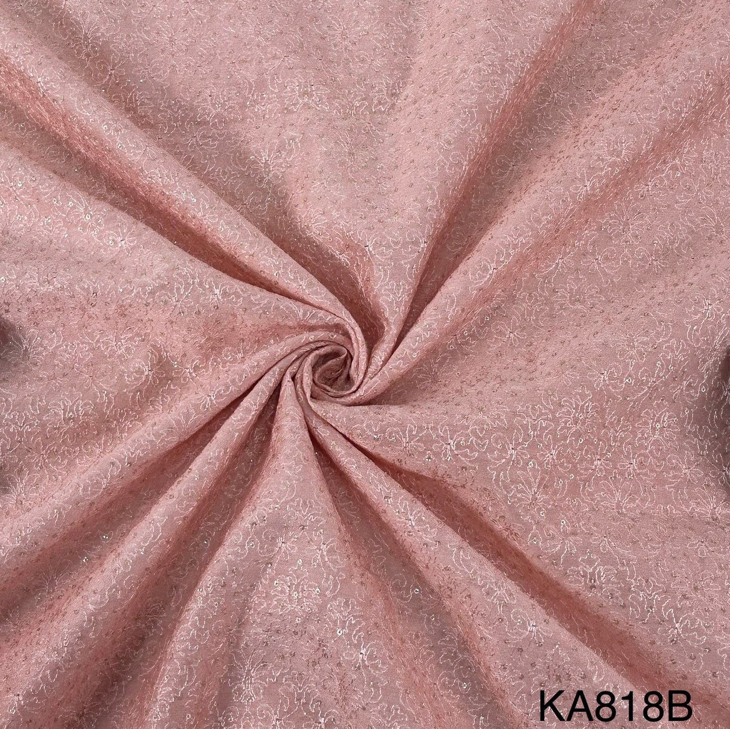 Embroidered Sequins Chanderi Fabric-KA818