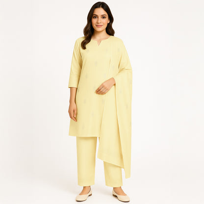 Thread Sequins Work Cambric Cotton Fabric-F3628