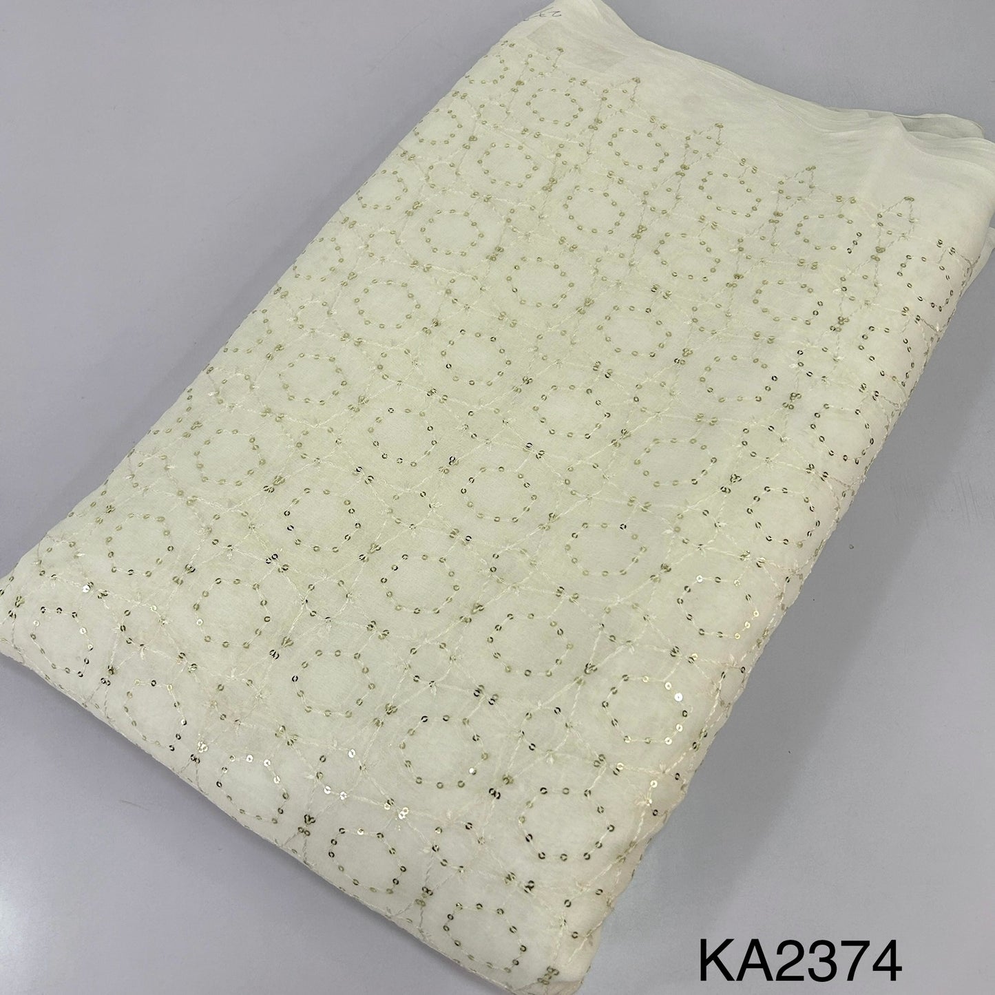 Dyeable Sequins Georgette Fabric-KA2374