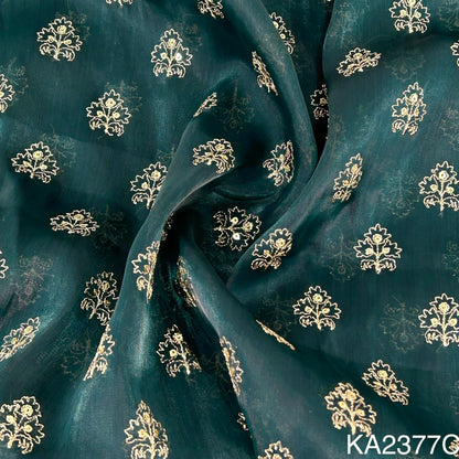 Zari Sequins Organza Fabric-KA2377