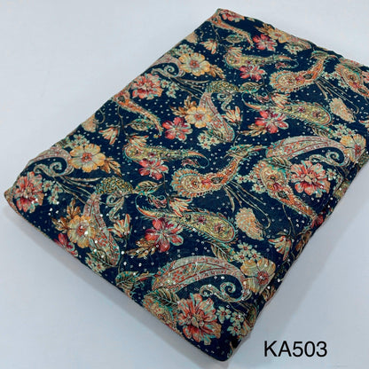 Embroidered Sequins Georgette Fabric-KA503