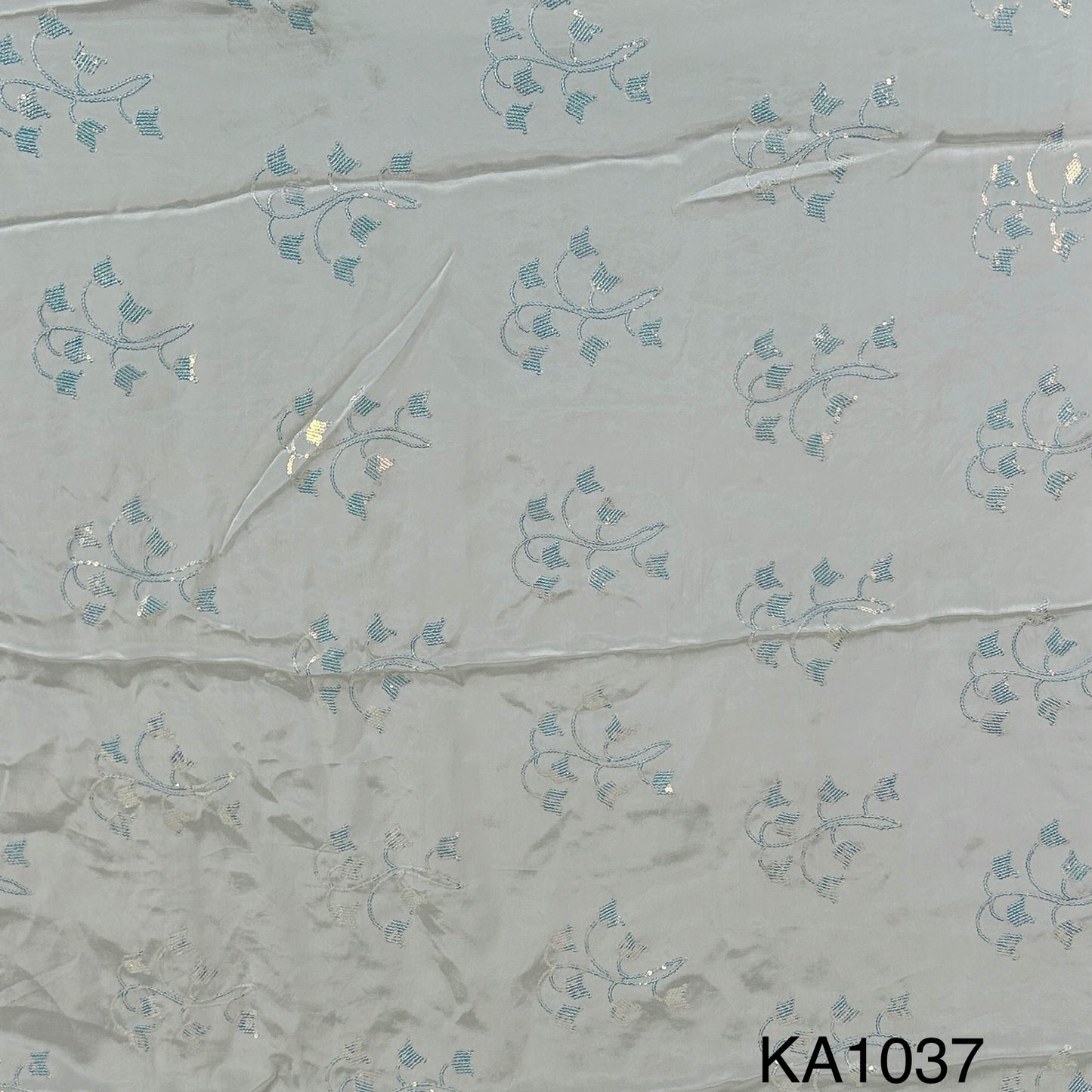 Dyeable Embroidered Sequins Crepe Fabric-KA1037