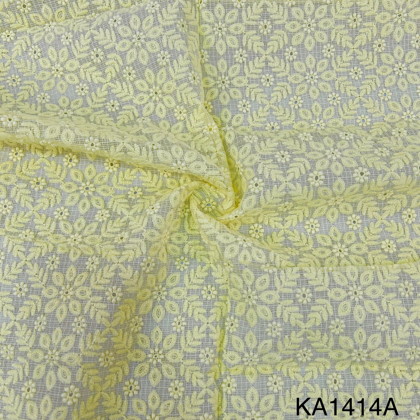 Embroidered Kota Cotton Fabric-KA1414