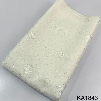 Dyeable Sequins Georgette Fabric-KA1843