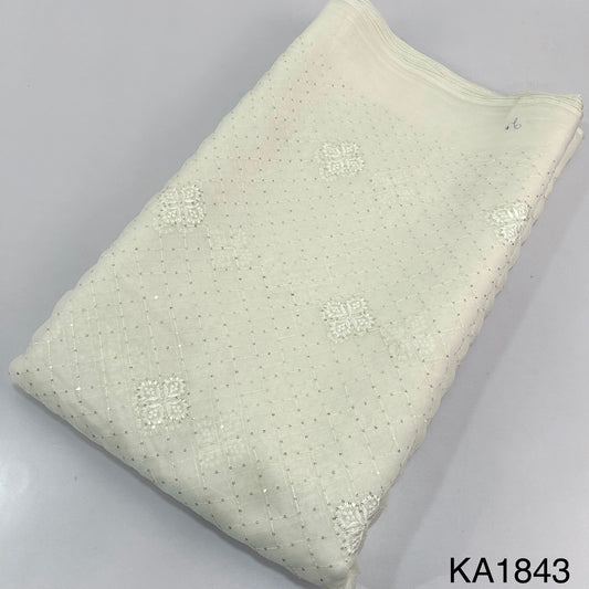 Dyeable Sequins Georgette Fabric-KA1843