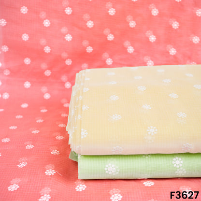 Thread Embroidered Kota Cotton Fabric-F3627