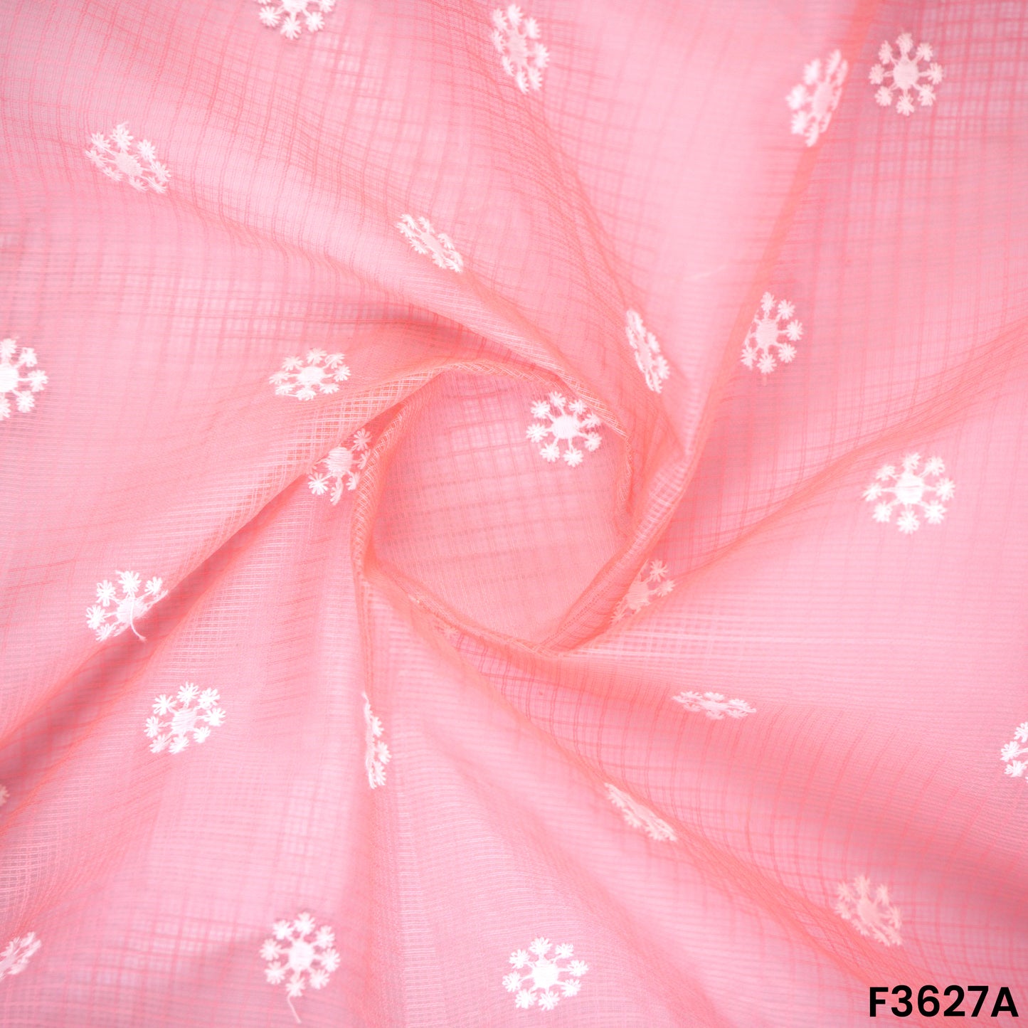 Thread Embroidered Kota Cotton Fabric-F3627