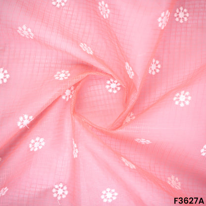 Thread Embroidered Kota Cotton Fabric-F3627