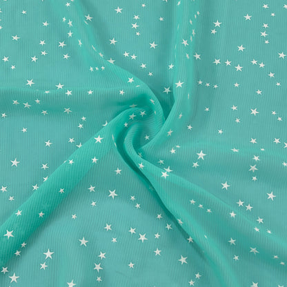 RUBBER Print Georgette Fabric-KA456