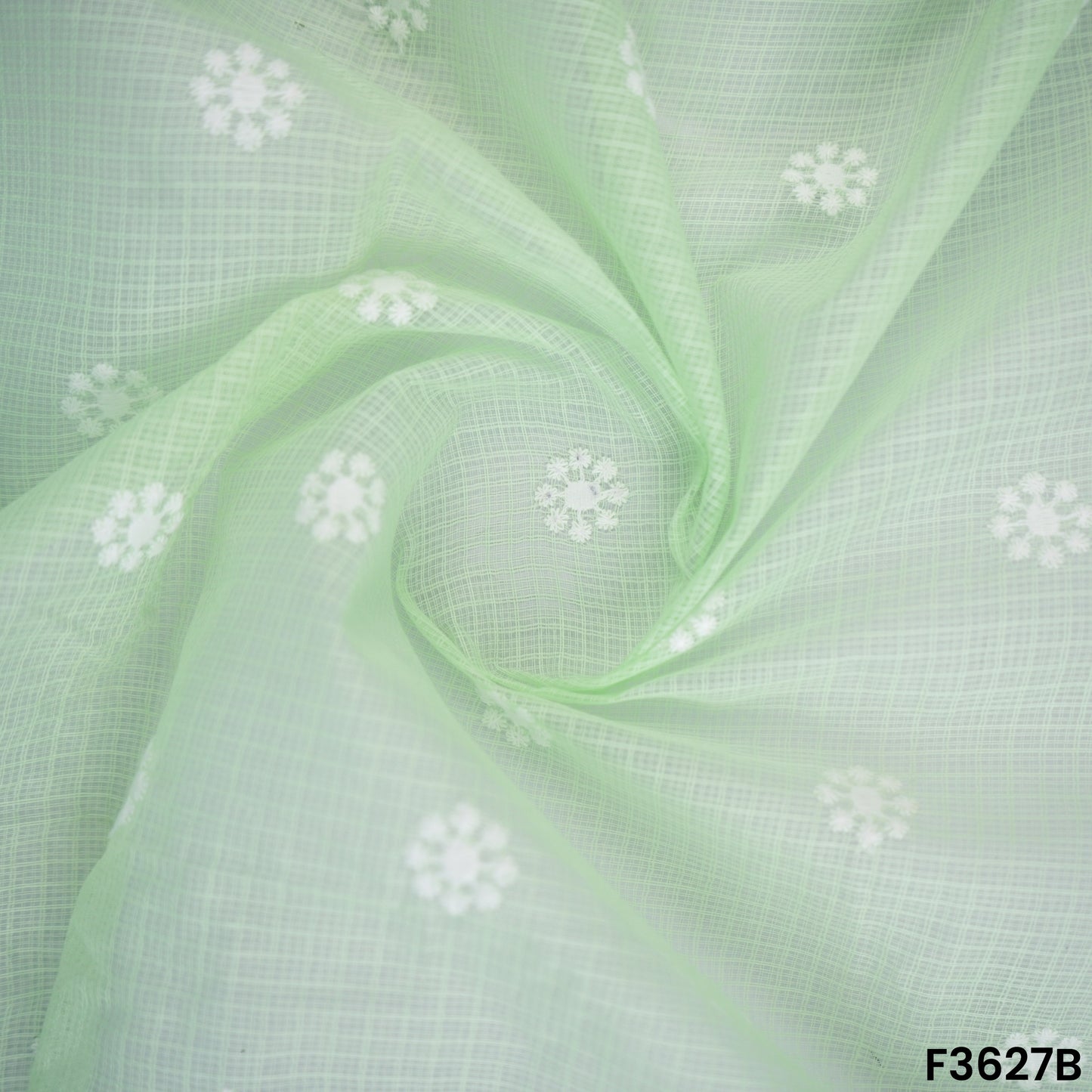 Thread Embroidered Kota Cotton Fabric-F3627