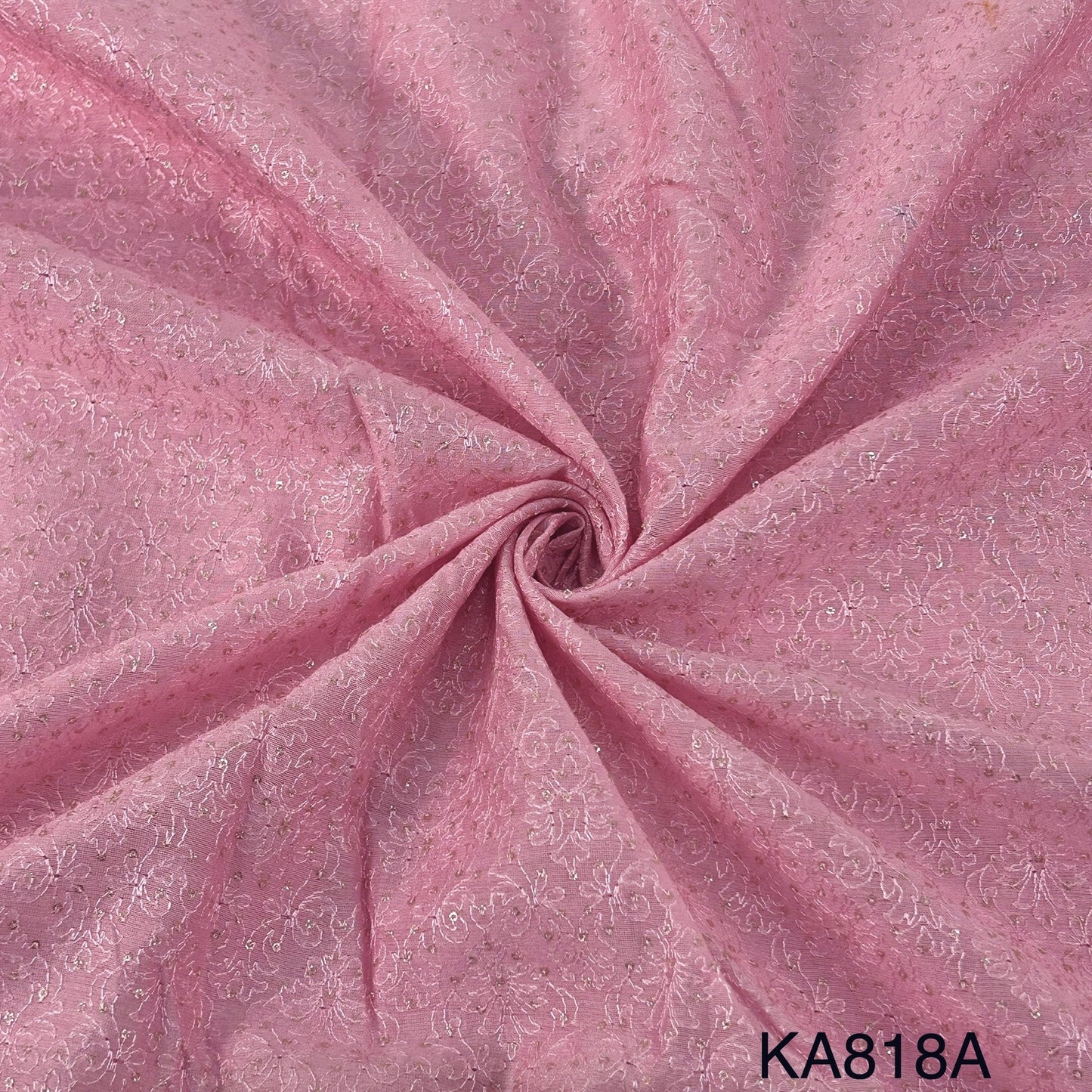 Embroidered Sequins Chanderi Fabric-KA818