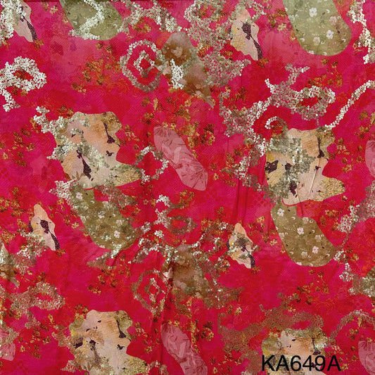 Printed Sequins Georgette Fabric-KA649