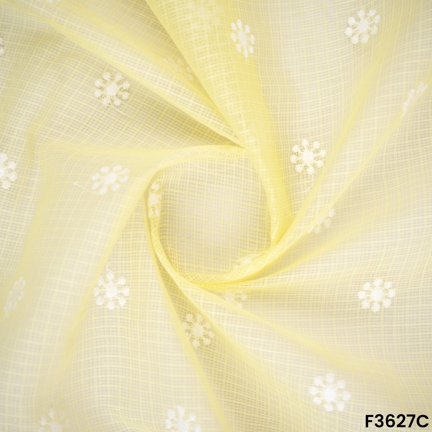 Thread Embroidered Kota Cotton Fabric-F3627