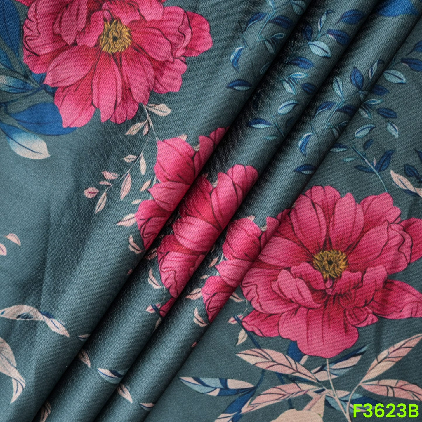 Floral Print Armani Satin Fabric-F3623