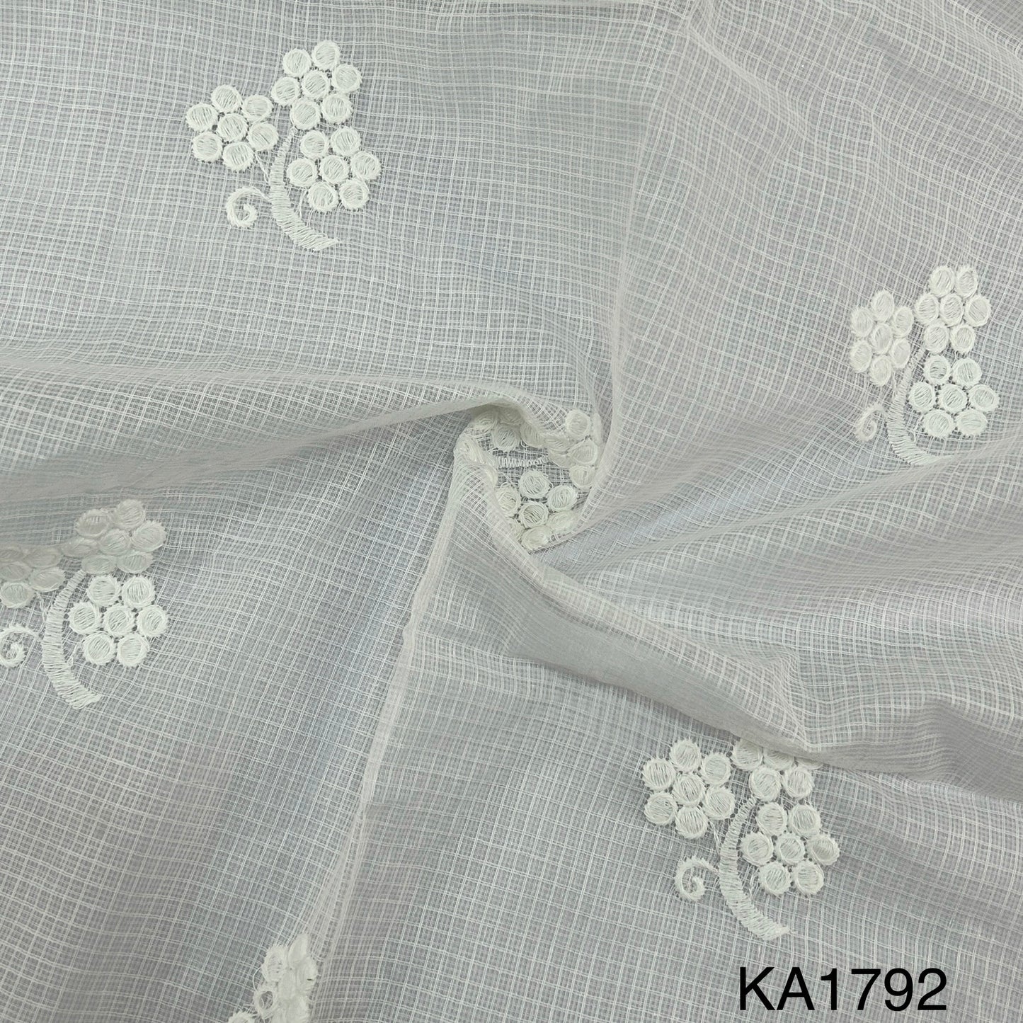 Embroidered Kota Cotton Fabric-F1792