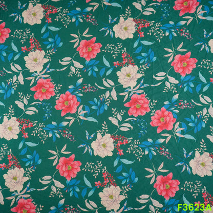 Floral Print Armani Satin Fabric-F3623