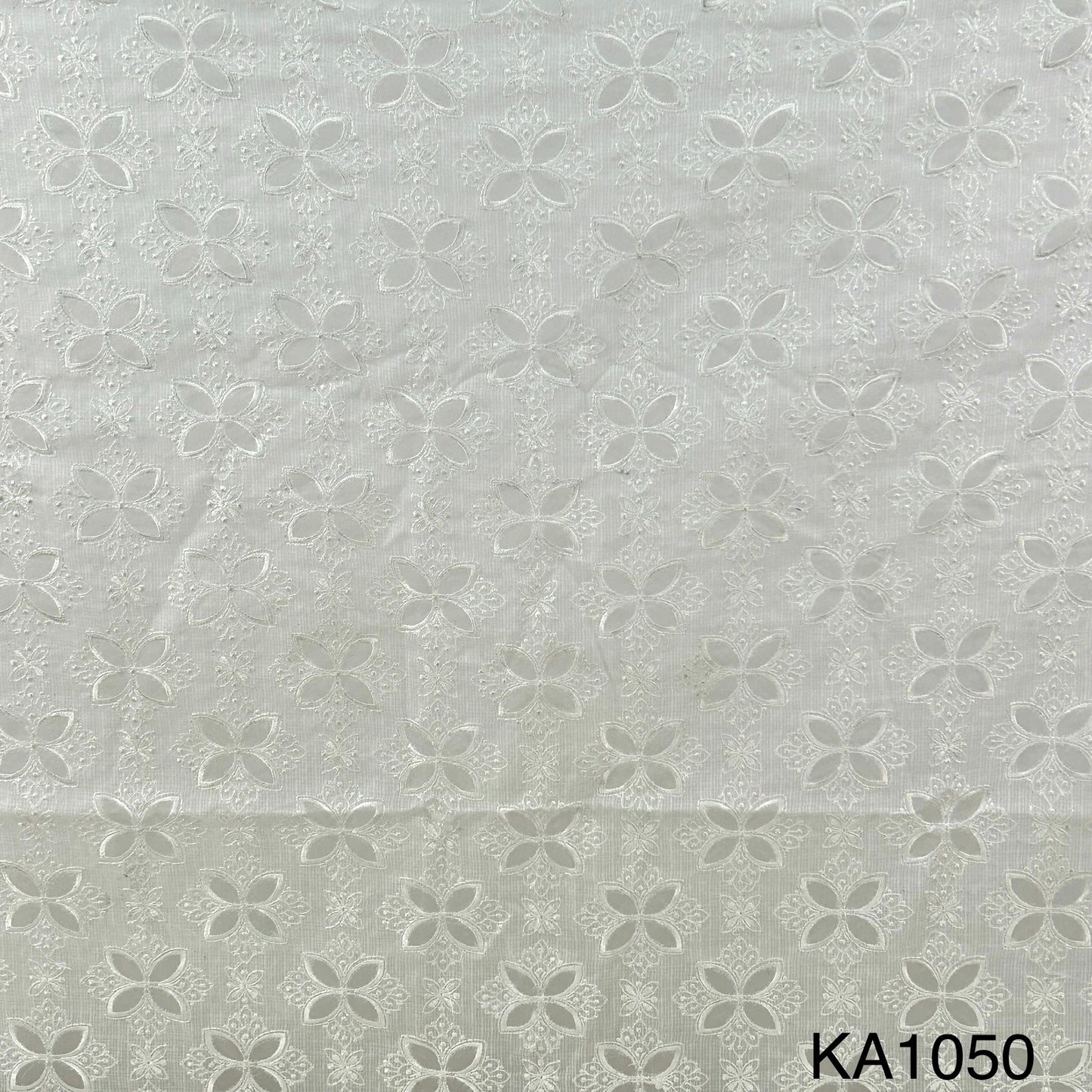 Embroidered Kota Cotton Fabric-KA1050