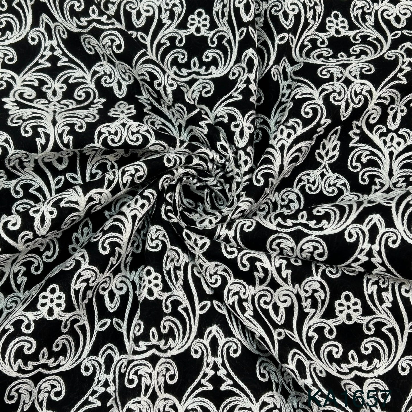 Thread Embroidered Cotton FABRIC-KA1657